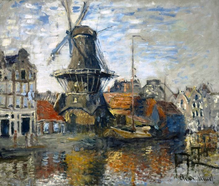 Claude Monet - Wiatrak na Onbekende Gracht, Amsterdam