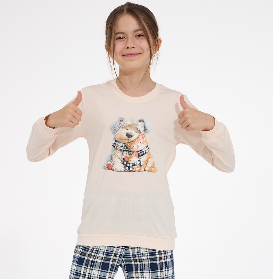Piżama Cornette Young Girl 592/203 Home Friends dł/r 134-164 (3)