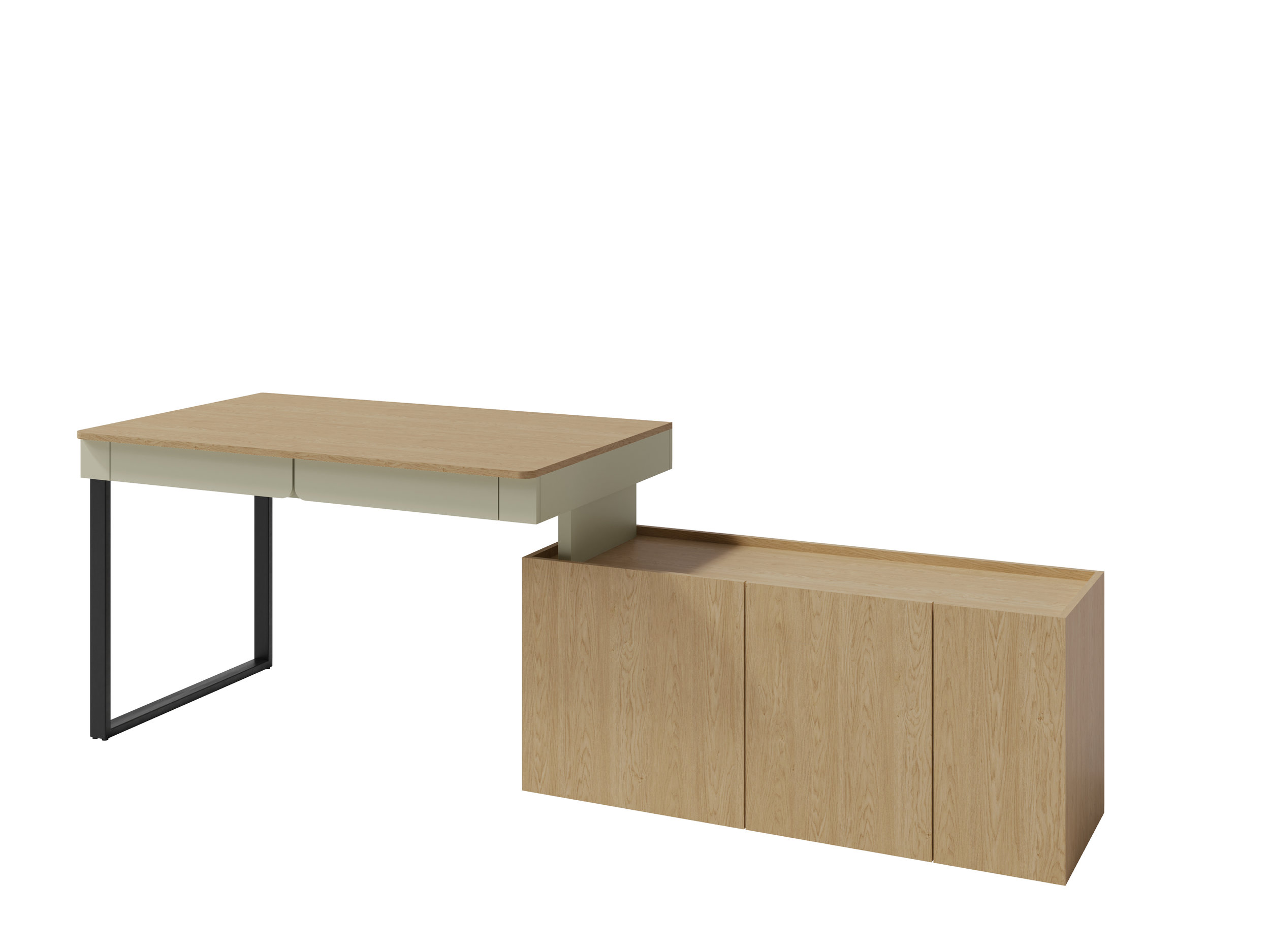 LUCA 10 BIURKO Z  KOMODĄ