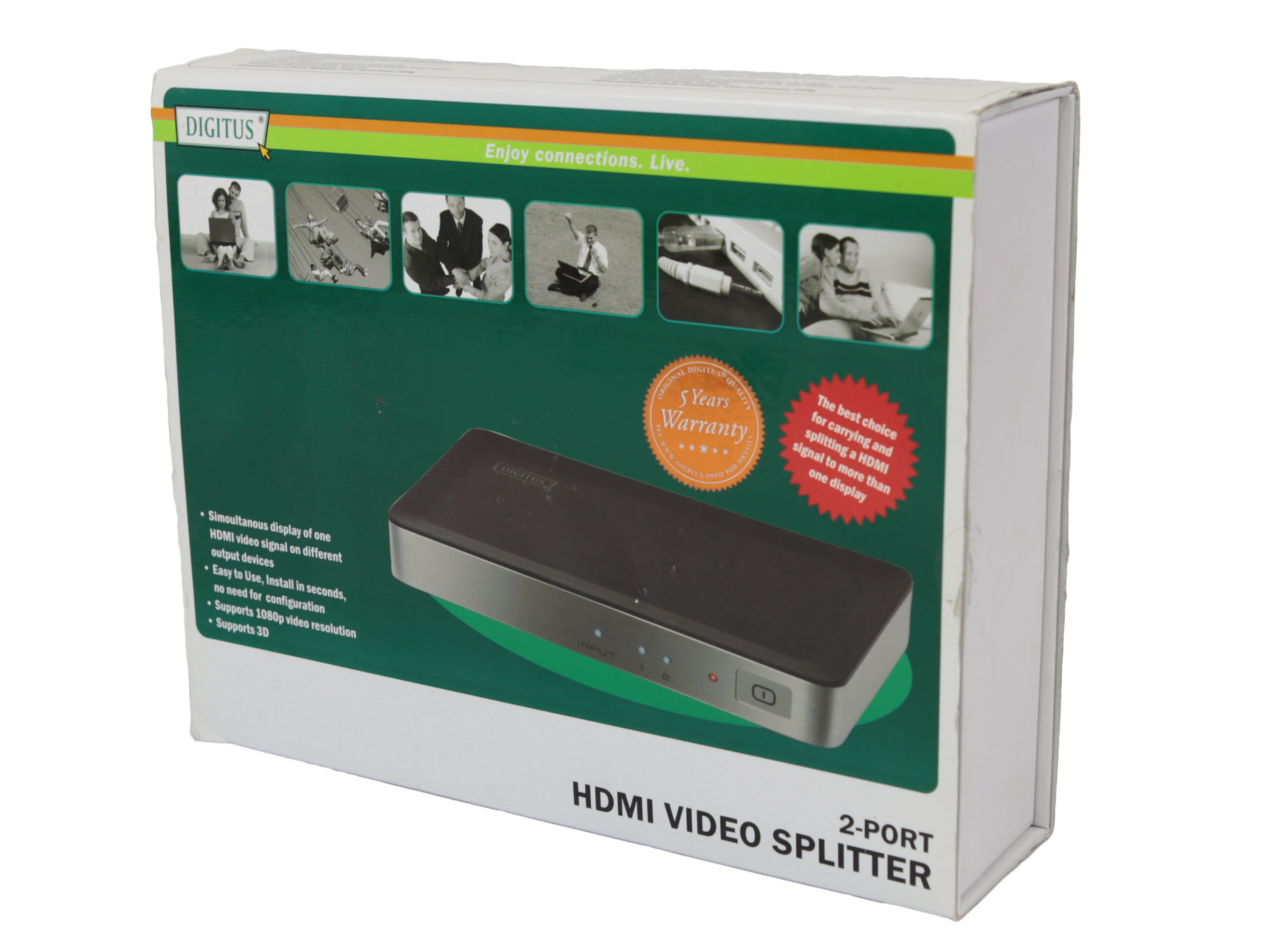 Digitus DS-41300 2-Port HDMI Video Splitter 1080p