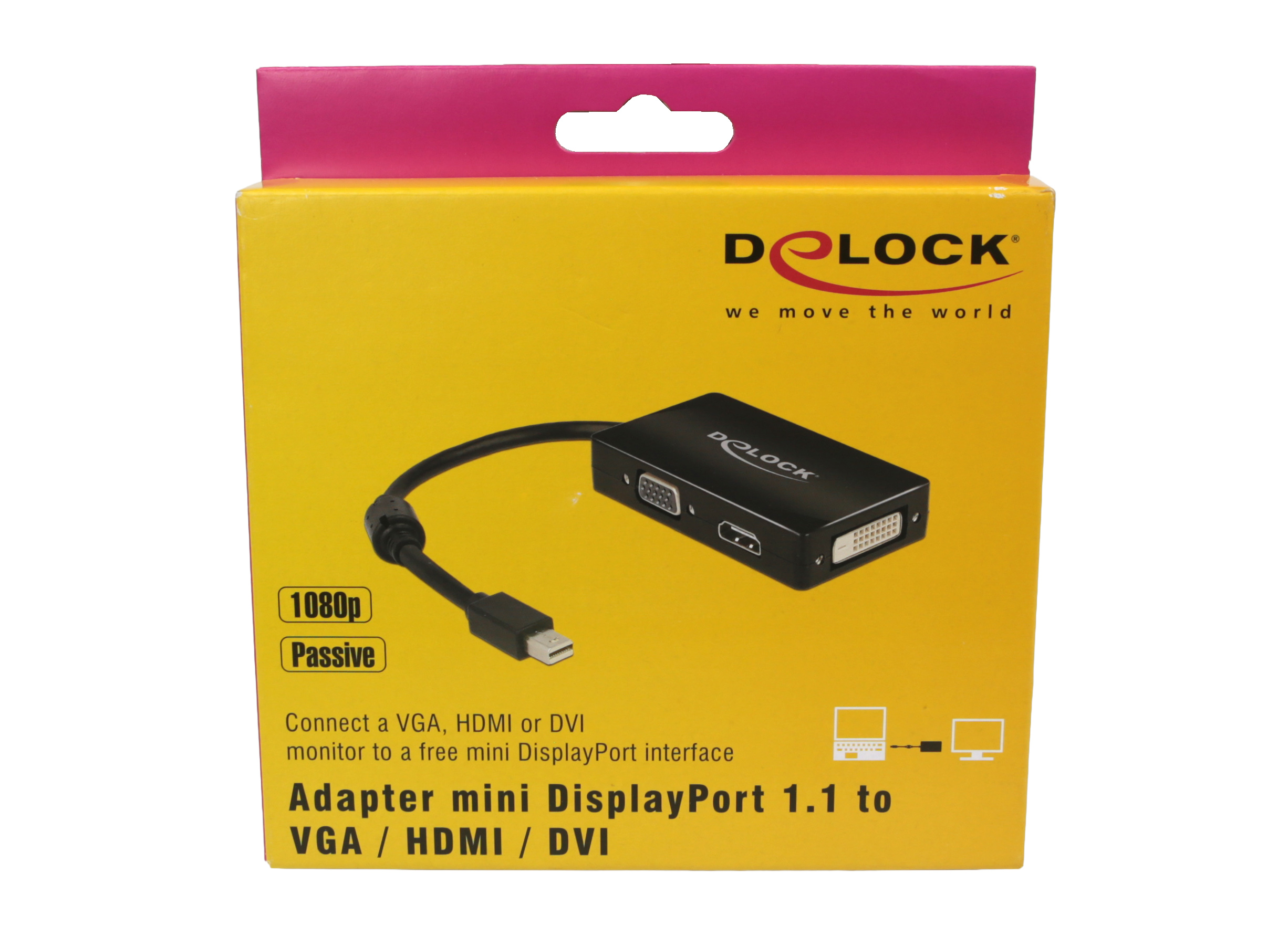 Delock Adapter mini DisplayPort 1.1 > VGA / HDMI / DVI