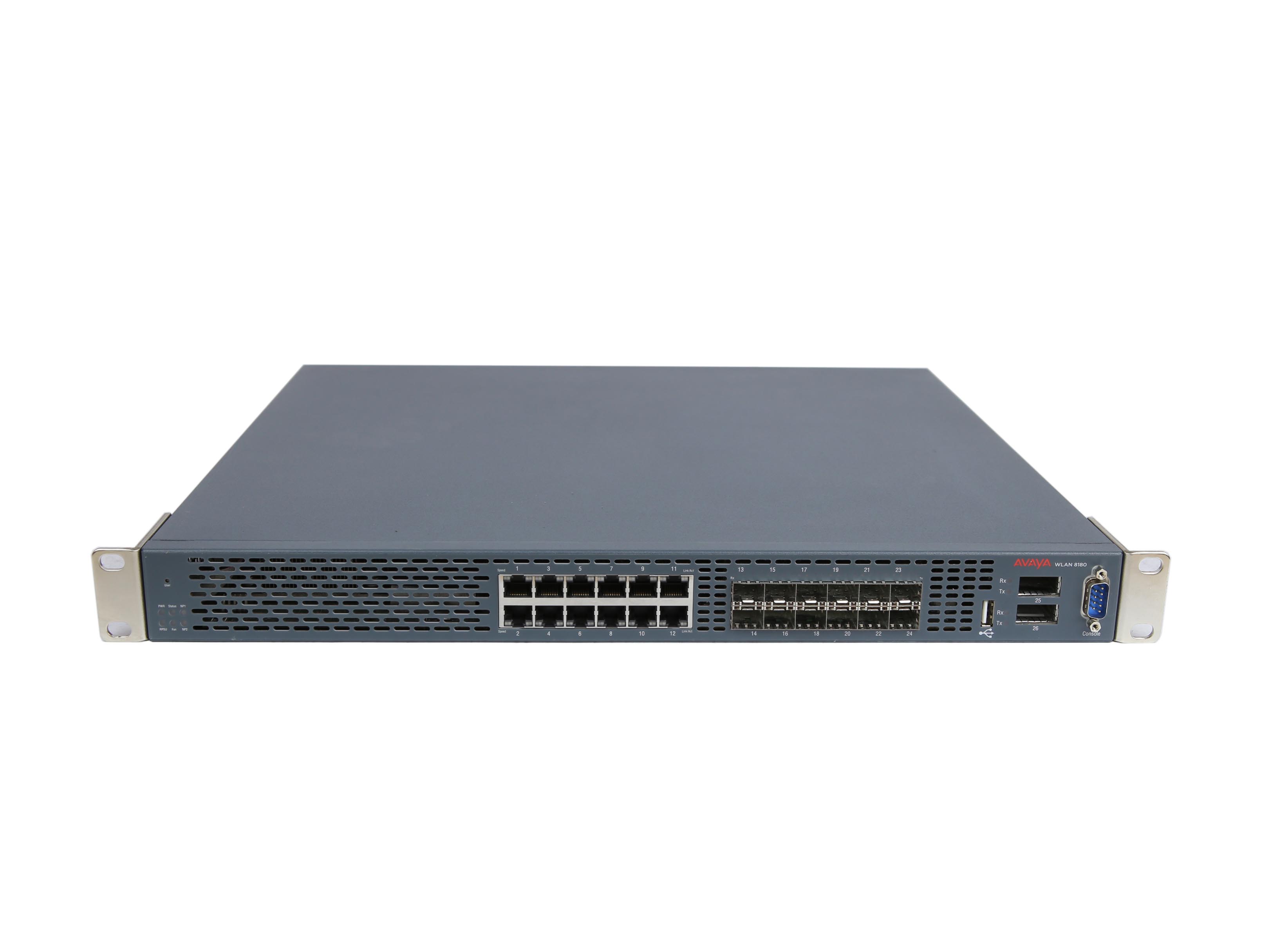 Wireless WL81WCA16E5 325902-A R Avaya 8180-16L 16 AP Wireless LAN Controller 12Ports 1000Mbits 12Ports SFP 1000Mbits And 2Ports XFP 10Gbits PSU 300W Managed Rails