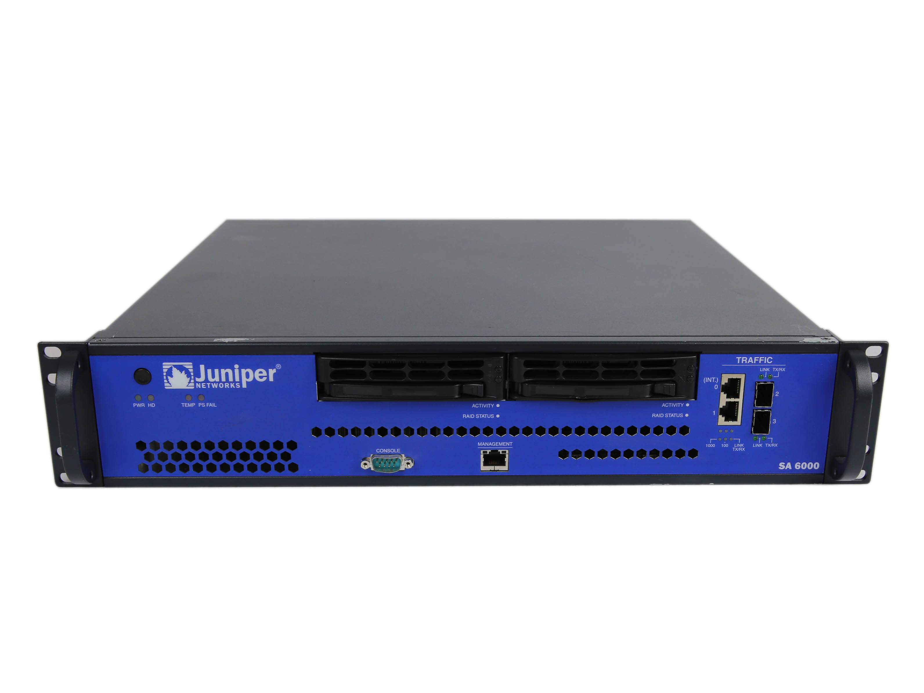 VPN SA6000 2X SP502-2S 2X HDD80GB 2X FAN-0081-JN R Juniper SA 6000 2Ports 1000Mbits 2Ports SFP 1000Mbits 2x PSU 500W 2x HDD 80GB 2x Fan Module Managed Rails