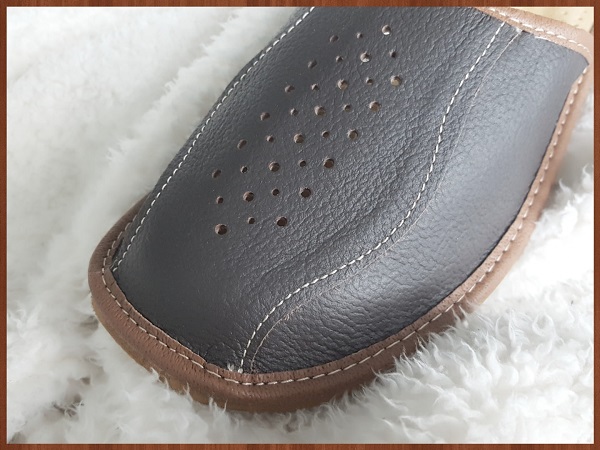 Mens Black Natural Leather Comfort Slippers Size UK 789101112