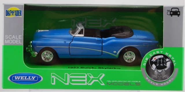 WELLY 1953 BUICK SKYLARK BLUE WITHOUT ROOF 1:34 DIE CAST METAL MODEL NEW IN BOX