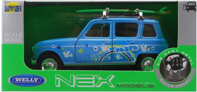 RENAULT 4 RED 1:34-1:39 WELLY METAL CAR NIB