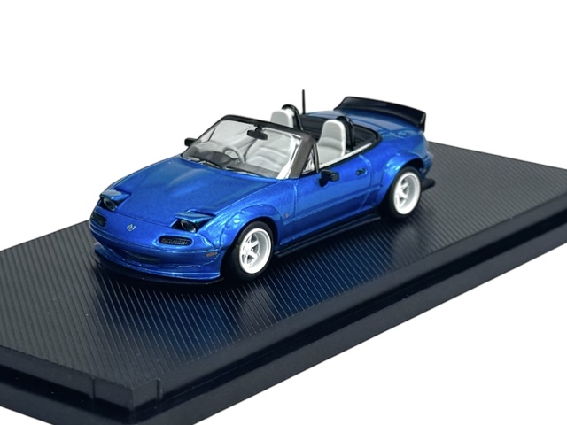 MICRO TURBO CUSTOM MAZDA MX-5 MIATA BLUE 1:64 DIE CAST METAL MODEL
