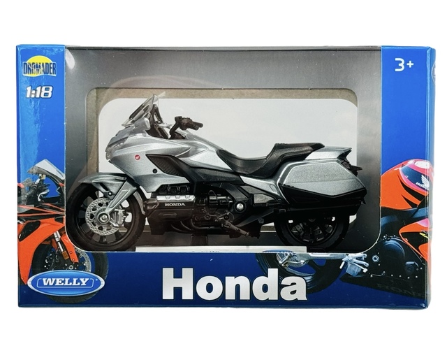バイイー WELLY HONDA GOLD WING SILVER 1:18 MOTORCYCLE DIE CAST MODEL NEW IN