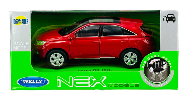 WELLY LEXUS RX 450h RED 1:34 43641 NEW DIECAST METAL MODEL