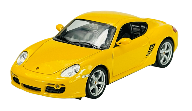 WELLY PORSCHE CAYMAN S GELB 1:24 DIE CAST METAL MODEL NEU IM
