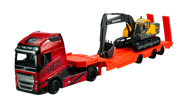 BBURAGO VOLVO FH16 GLOBETROTTER 750 XXL WITH EXCAVATOR VOLVO