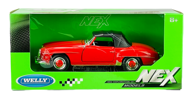 WELLY 1955 MERCEDES-BENZ 190SL W121 RED 1:24 DIE CAST METAL
