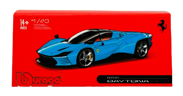 BBURAGO FERRARI DAYTONA SP3 SIGNATURE SERIES BLUE 1:43