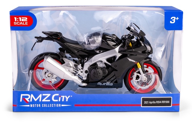 RMZ City 2021 APRILIA RSV4 RR1000 BLACK 1:12 MOTORCYCLE DIE CAST