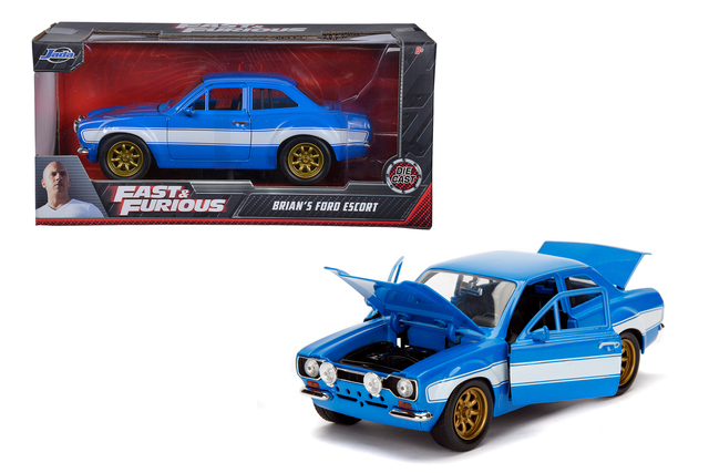 JADA FAST AND FURIOUS BRIAN'S FORD ESCORT BLUE 1:24 DIE CAST