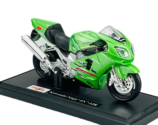 【myu_.】 MAISTO KAWASAKI NINJA ZX-12R GRUN 1:18 MOTORRAD DIE CAST METAL