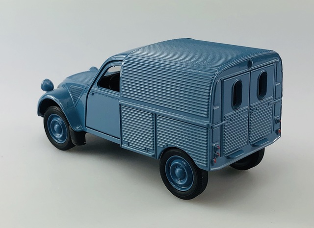 WELLY CITROEN 2CV FOURGONNETTE BLUE OLD TIMER 1:34 DIE CAST METAL NEW ...