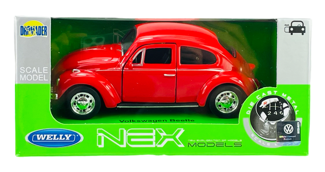 WELLY VW VOLKSWAGEN BEETLE RED 1:34 DIE CAST METAL MODEL NEW IN