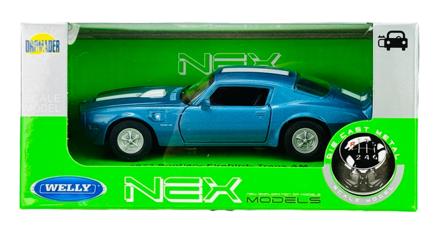 WELLY 1972 PONTIAC FIREBIRD TRANS AM BLUE 1:34 DIE CAST