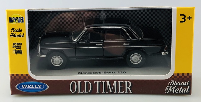 WELLY MERCEDES-BENZ 220 W114 BLACK OLD TIMER 1:34 DIE CAST METAL NEW IN BOX