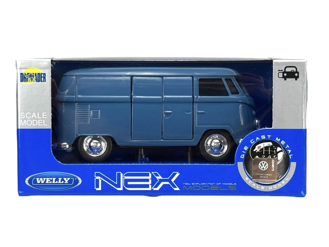WELLY 1963 VW VOLKSWAGEN TRANSPORTER T1 BUS BLUE 1:34 DIE