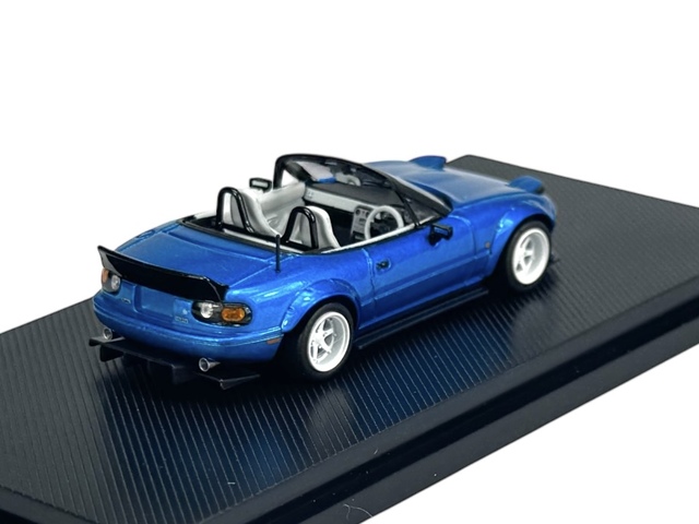 MICRO TURBO CUSTOM MAZDA MX-5 MIATA BLUE 1:64 DIE CAST METAL MODEL