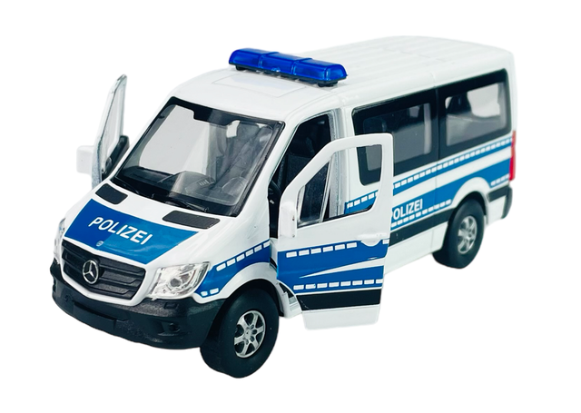 WELLY MERCEDES-BENZ SPRINTER TRAVELINER POLICE WHITE 1:34 DIE CAST