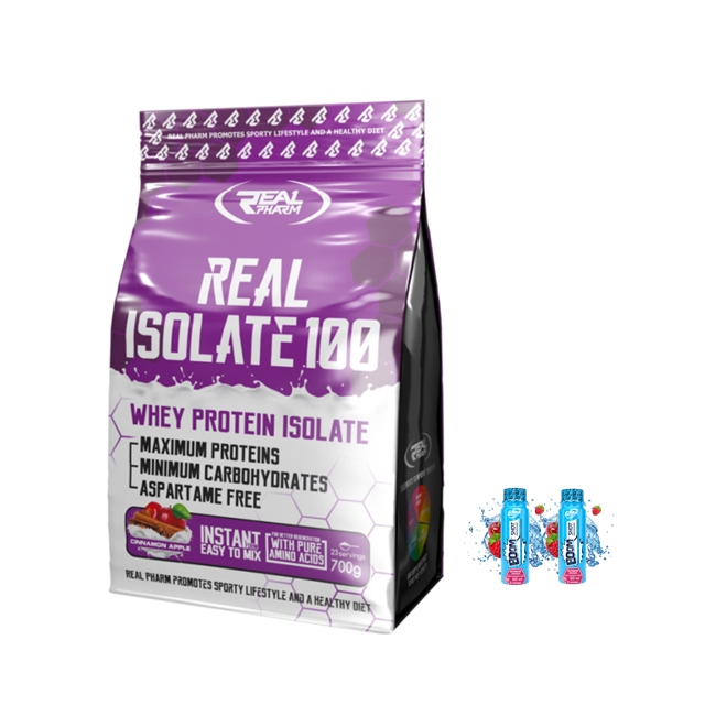Real Pharm Isolate 100 700g pieczone jabłko + 2x boom shot