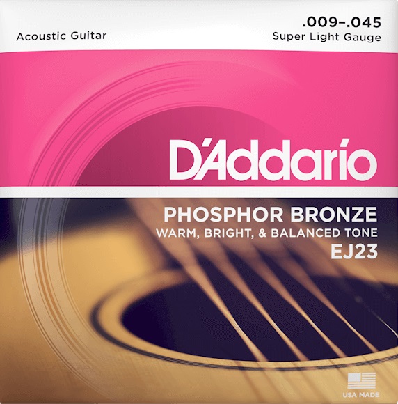 Struny do gitary akustycznej akustyka Phosphor Bronze Daddario EJ23 9-45