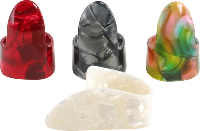 Pazurki na palce i kciuk do gitary Zestaw 4szt Harley Benton Fingerpick Set