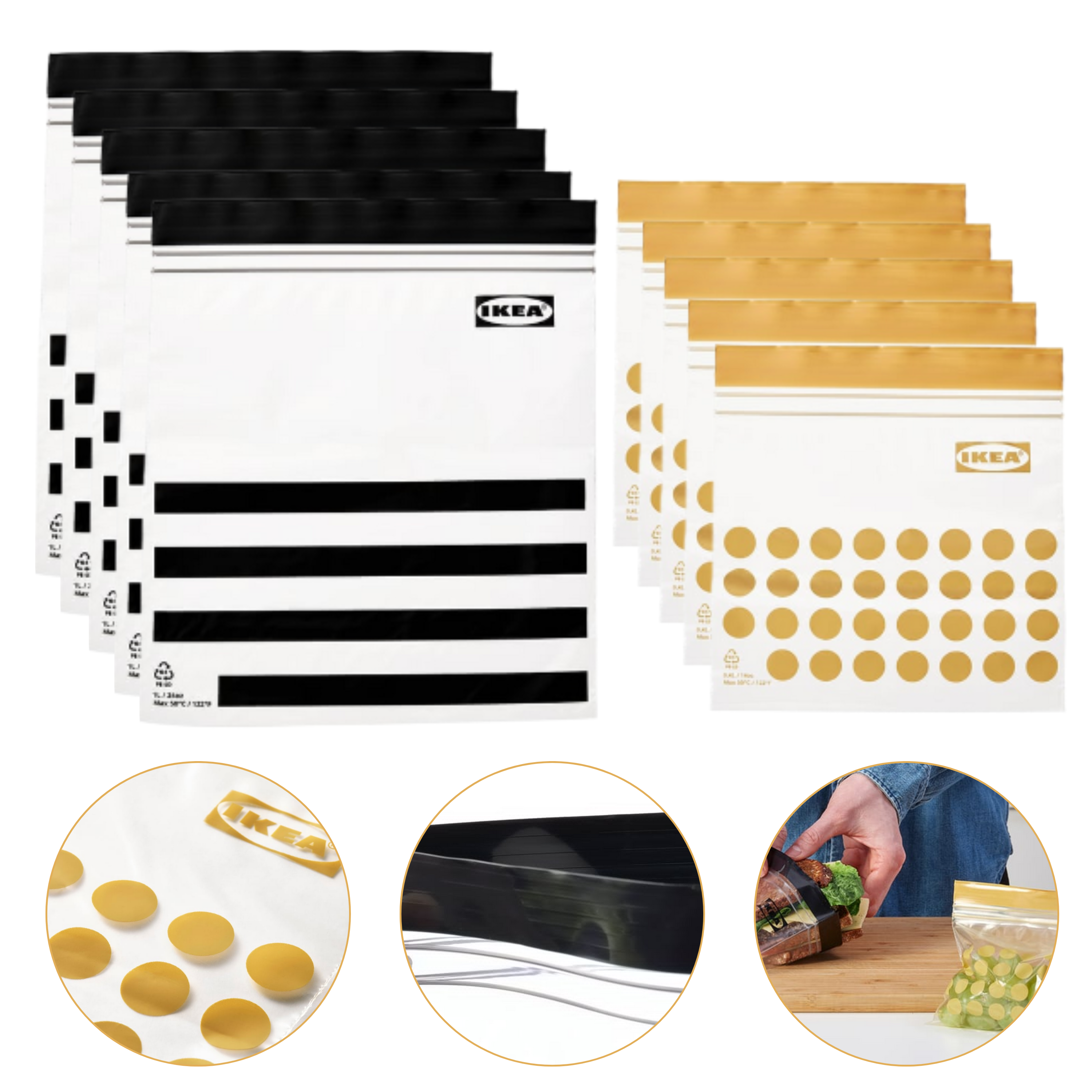 Torebka worki woreczki strunowe na żywność IKEA ISTAD 1L 0,4L 180 szt