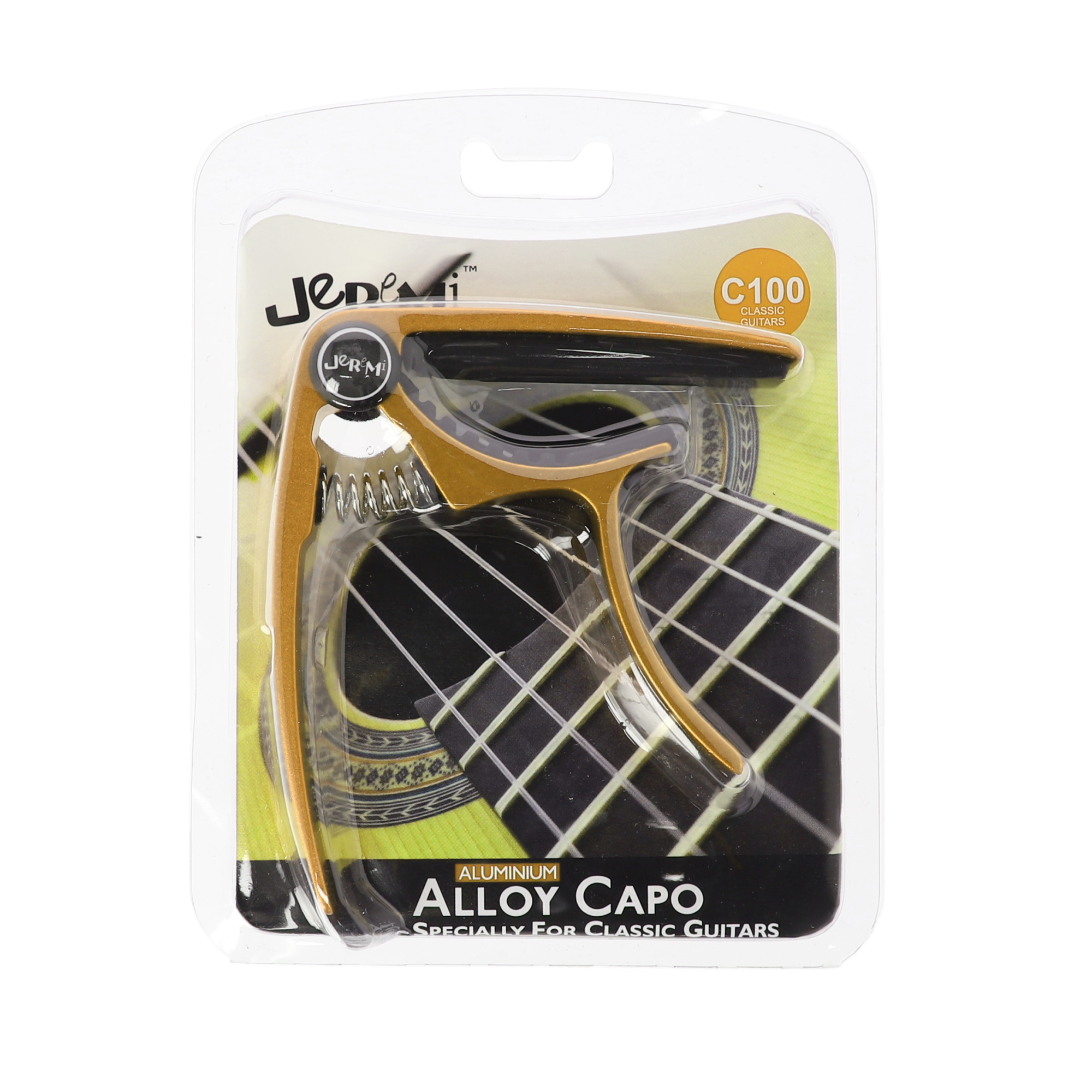 Kapodaster gitara klasyczna JEREMI C100 Złoty