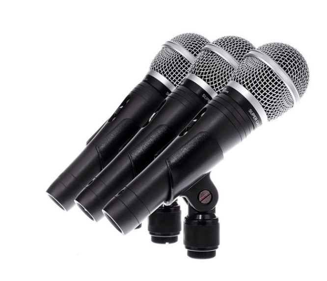 Mikrofon dynamiczny wokalny the t.bone MB 60 Włącznik Uchwyt 3 szt ZESTAW