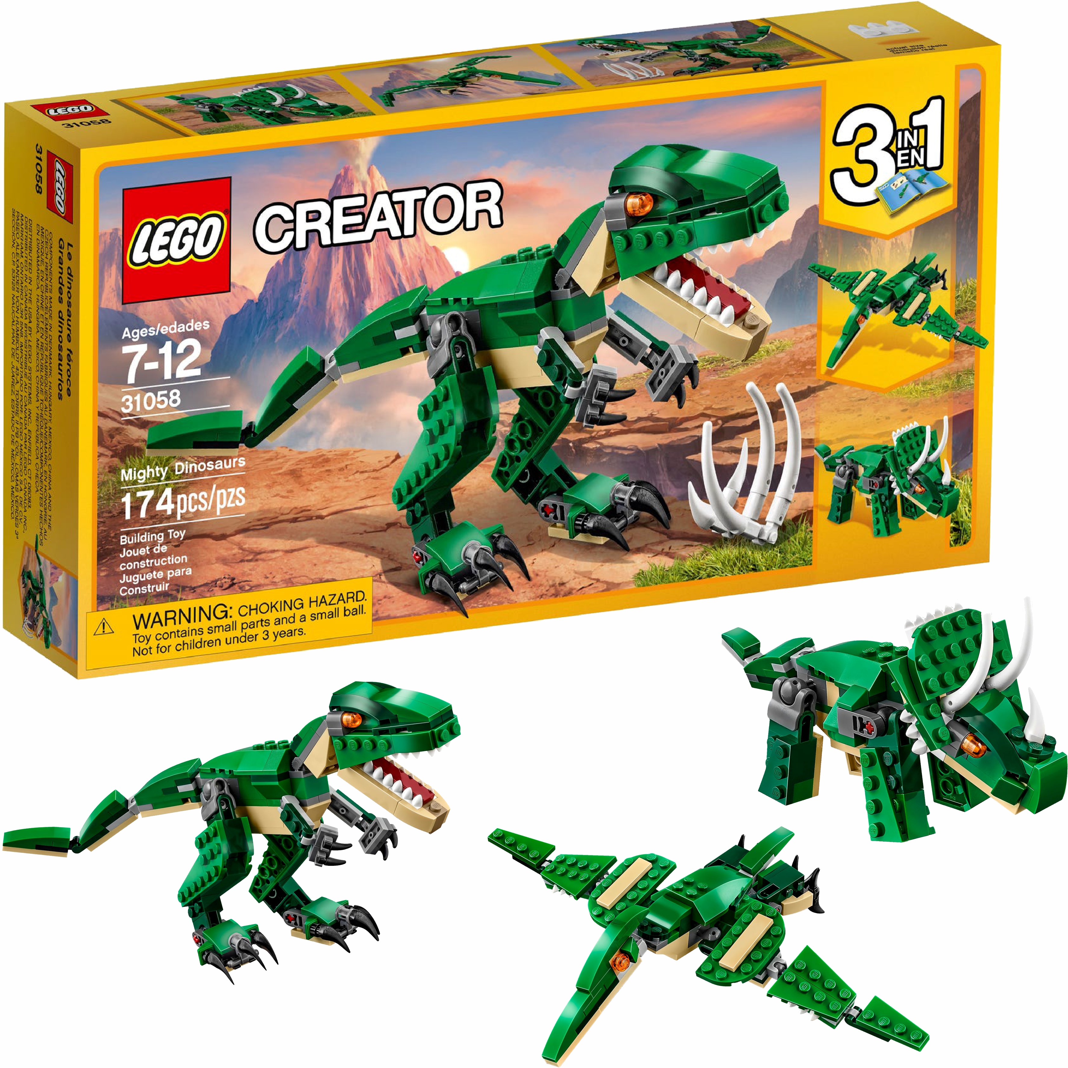 LEGO Creator 3w1 Potężne Dinozaury 31058 - T-Rex Triceratops Pterodaktyl