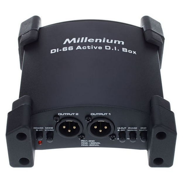 Millenium DI 66 Active Stereo DI Box Aktywny na baterie 9V