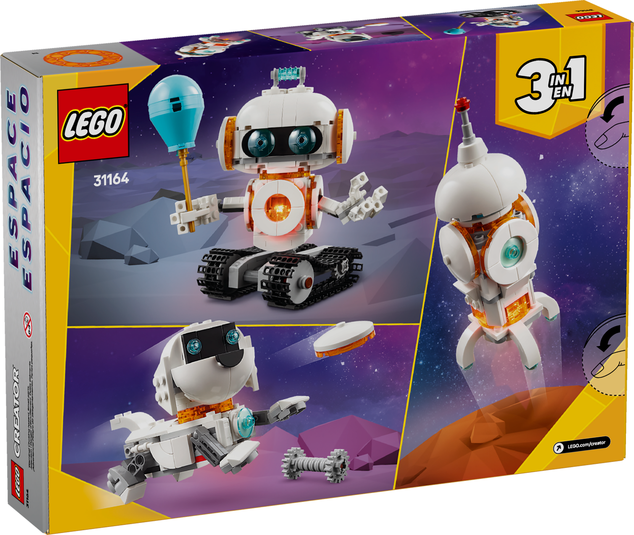 LEGO Creator 3w1 Kosmiczny robot pies rakieta 31164