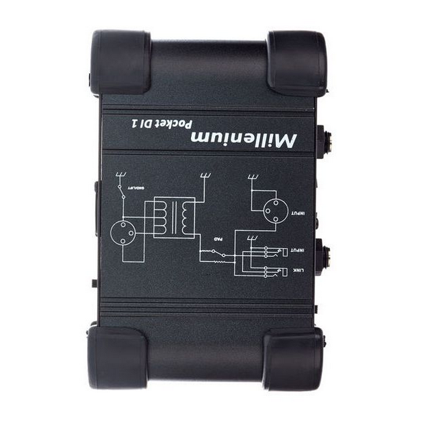 Pasywny DI Box Millenium Pocket DI 1 z PAD i Ground-Lift wejścia XLR/Jack