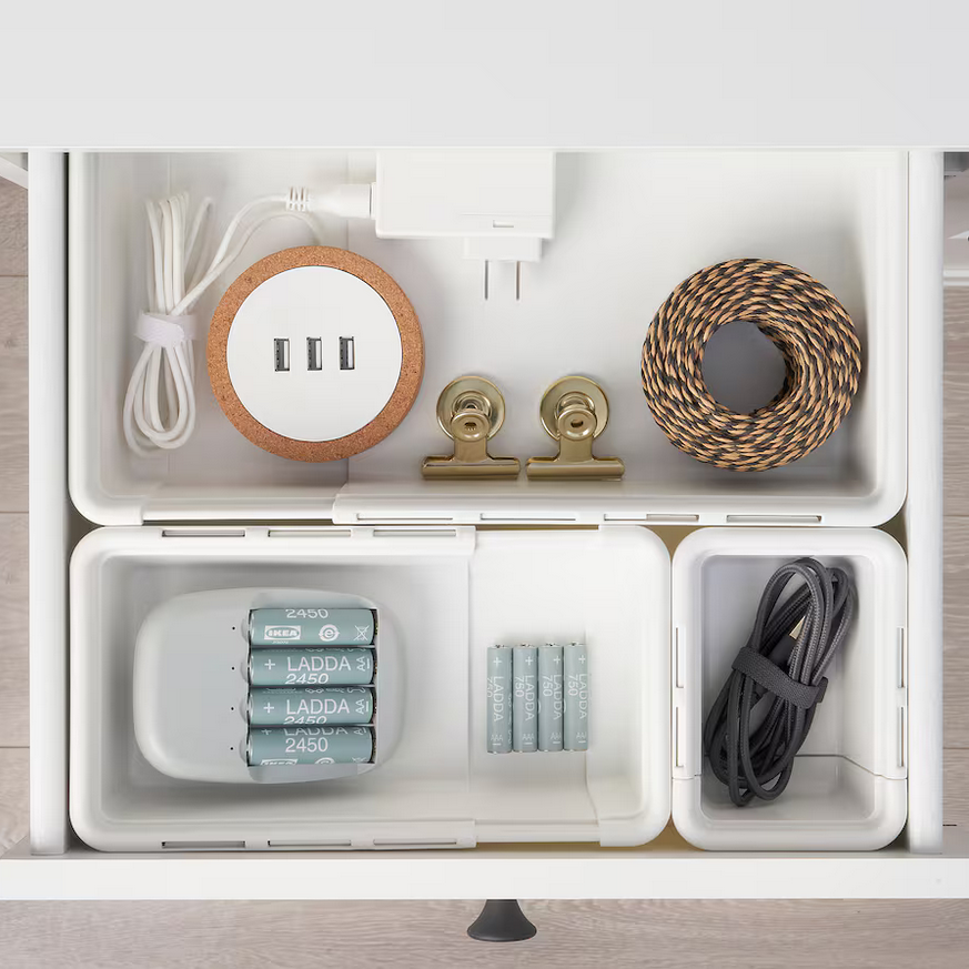 Rozsuwany pojemnik pudełko organizer do szuflady 25-38x9cm KACKLA biały