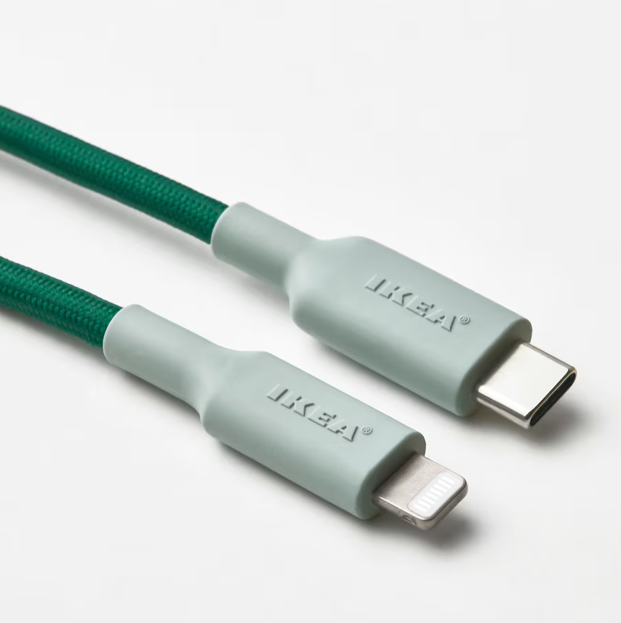 Kabel przewód USB-C Lightning MFi 3A 1,5m 480Mb/s szybki LILLHULT zielony