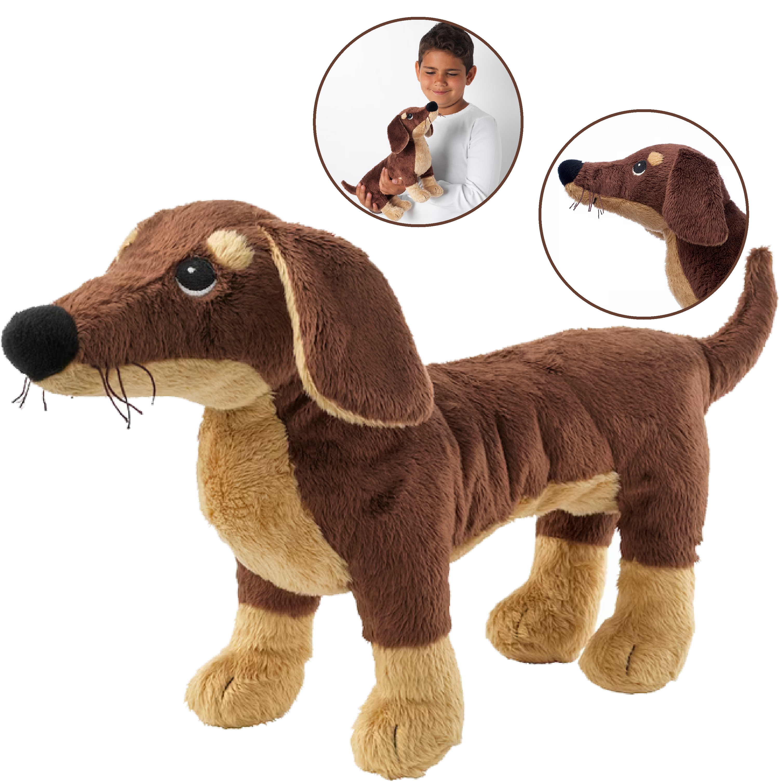 Pluszak pies jamnik 44 cm maskotka IKEA Smaslug