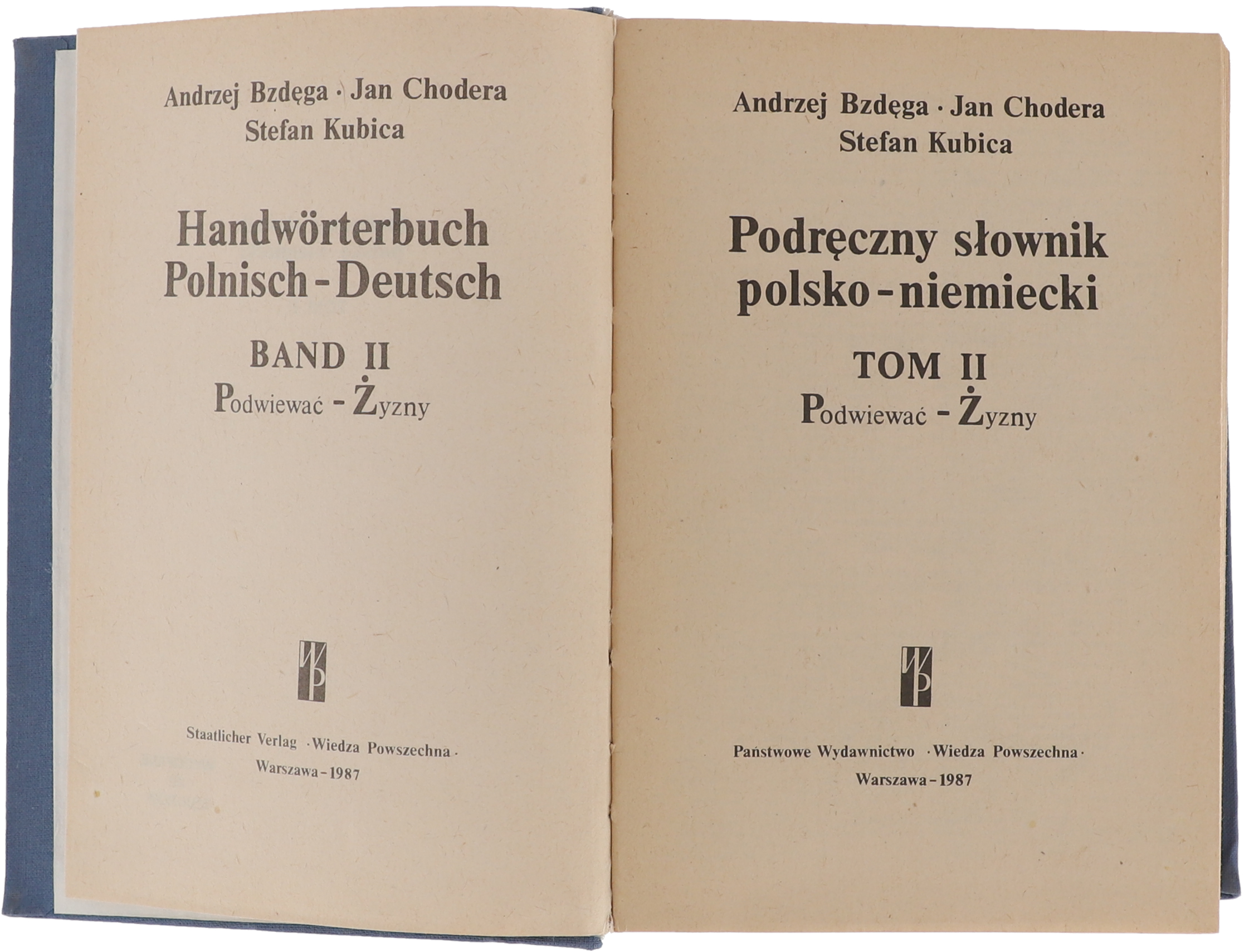 A.Bzdęga J. Chodera S. Kubica Podręczny słownik polsko-niemiecki Tom I i II