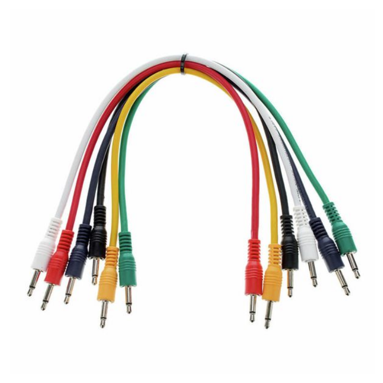Kable do krosownicy Patch Set Eurorack mini Jack 3,5 mm mono 30 cm 6 szt.