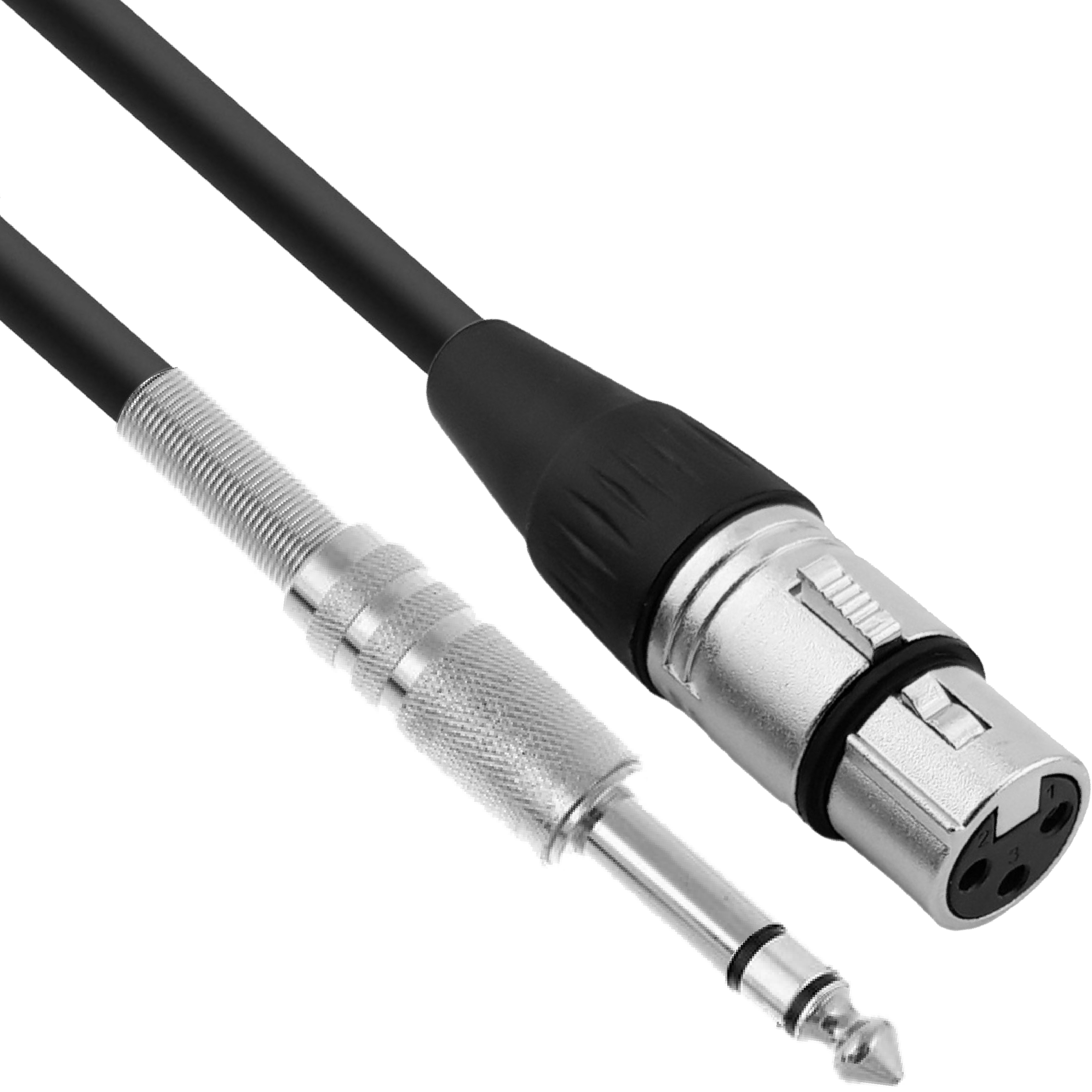 Kabel przewód mikrofonowy XLR JACK 6,3mm stereo 1,5 m 0,22 mm AWG 24 czarny