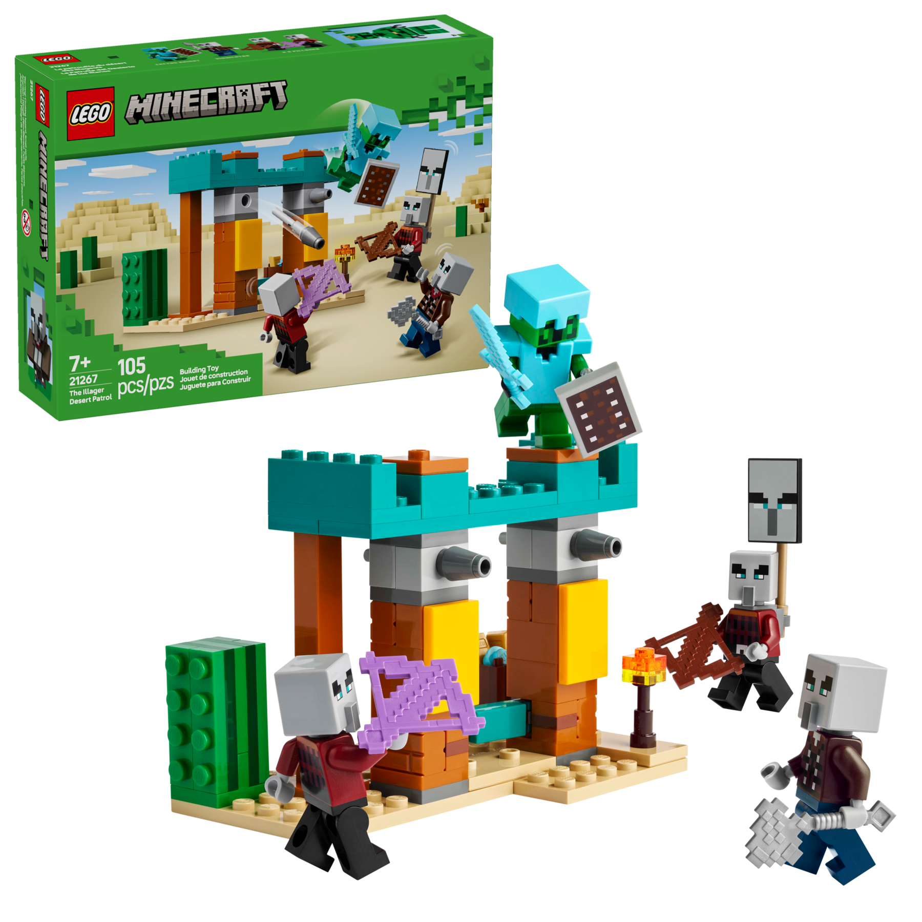 LEGO Minecraft Pustynny Patrol Złosadników 21267 - akcja dla dzieci +7