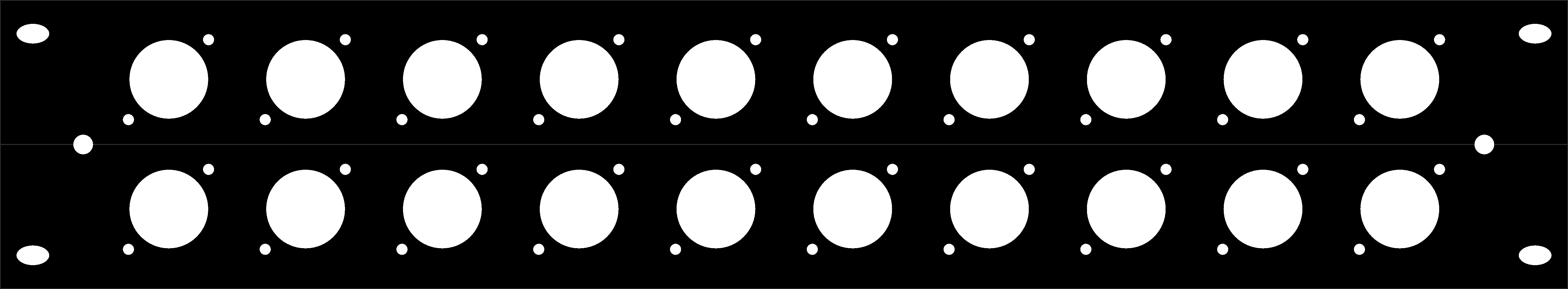 Panel maskujący zaślepka 20 gniazd XLR Rack 19 2U aluminium Thon 20XLR