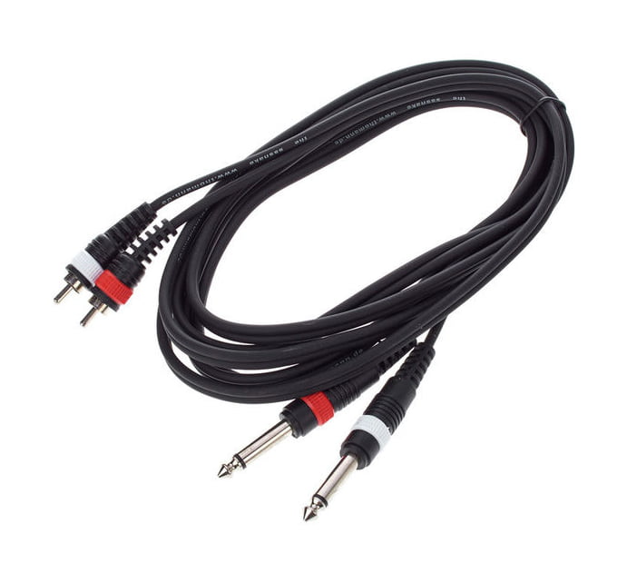 Kabel przewód audio sygnałowy 2x RCA Cinch Jack 6,3 mm 3 m the sssnake