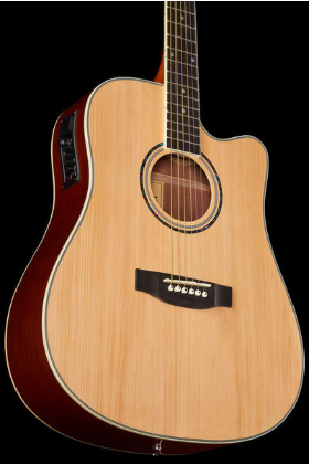 Gitara elektroakustyczna akustyczna Harley Benton D-120CE NT Jasny Brąz