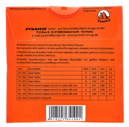 Struny do gitary klasycznej Pyramid Komplet