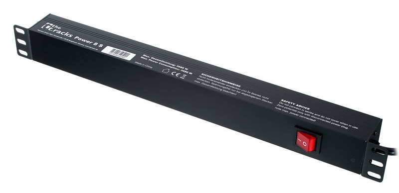Listwa Zasilająca the t.racks Power 8 S RACK 1U 8 gniazd z tyłu 2m włącznik