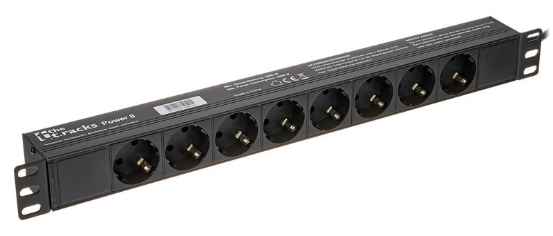 Listwa Zasilająca the t.racks Power 8 RACK 1U 8 gniazd 2m włącznik